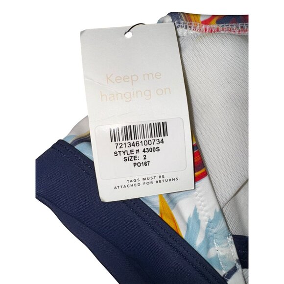 Lively Tropical Print Bikini Top Swimsuit Size 2‎ Bathing Suit Floral Beach Pool - Picture 5 of 5